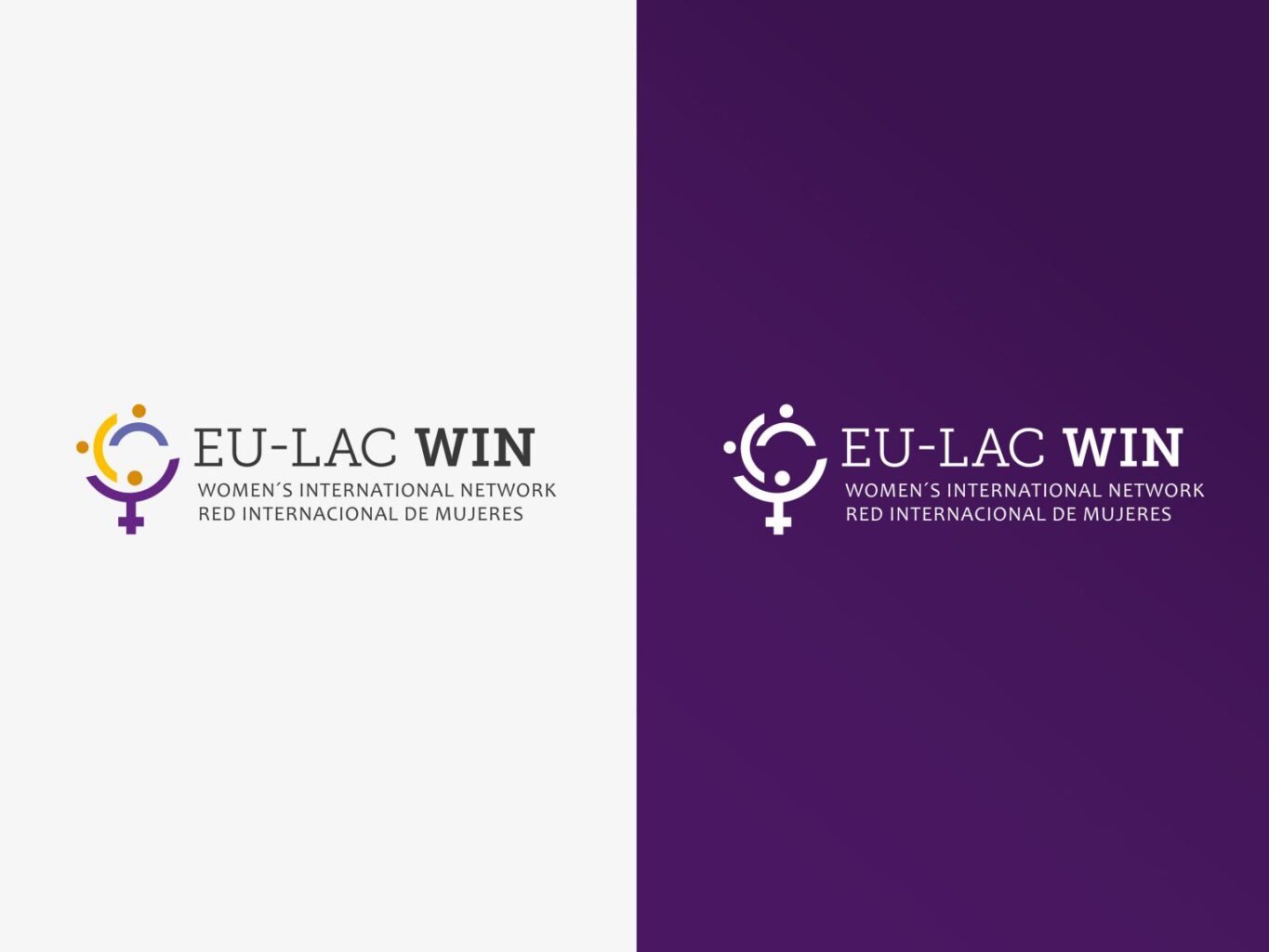 Logo EU-LAC Win auf weißem und farbigem Hintergrund